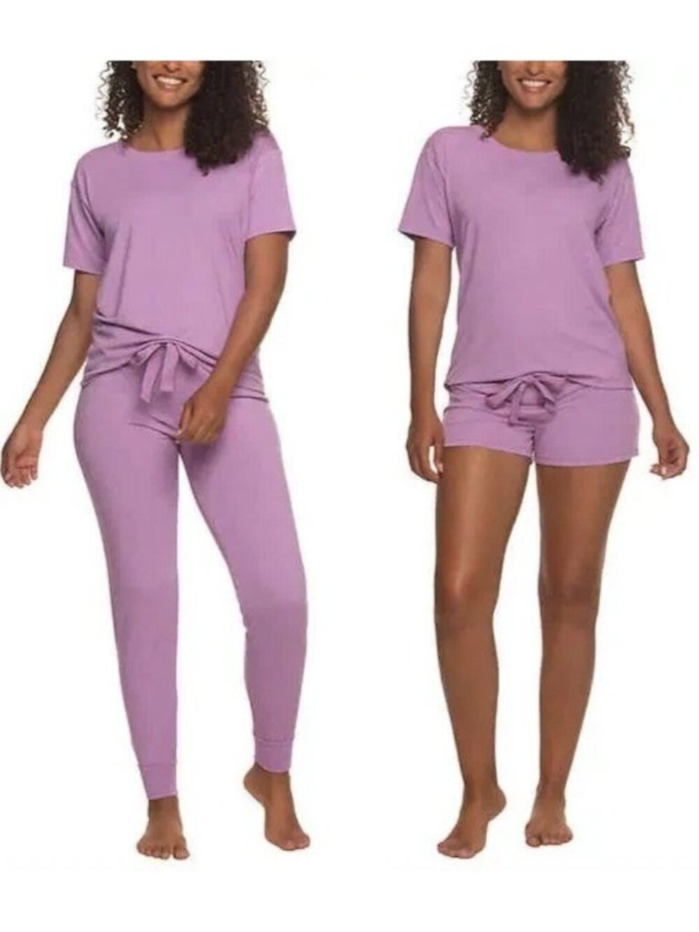 NWT Felina Women's M 3-Piece Purple PJ Set With Tee Shorts And Joggers